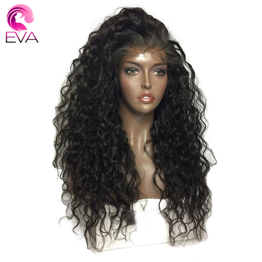 Eva 곱슬 머리 360 레이스 정면 가발 pre는 머리카락으로 뽑아 냈다 250% 밀도 레이스 프론트 인간의 머리 가발 여성용 브라질 레미 헤어